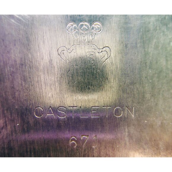 Serving Tray Vintage Castleton Round Plate Etched Patina International Silver Co - Picture 3 of 16